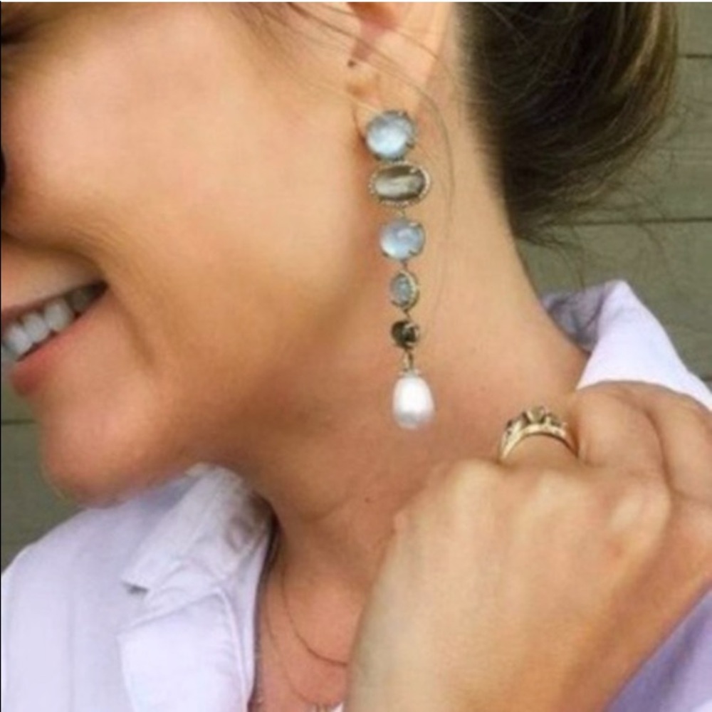 Stella & Dot | Versatile Stud to Long Bohemian Linear Drop Earrings - Picture 7 of 12